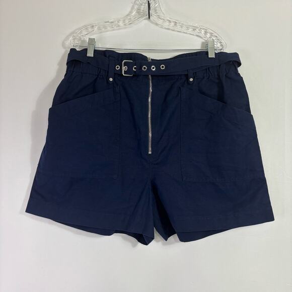 NWT Banana Republic Navy Blue Shorts with Silver Accents and Belt Size 16 FF0604 - Picture 1 of 8